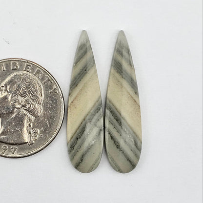 Saturn Jasper cabochon pair