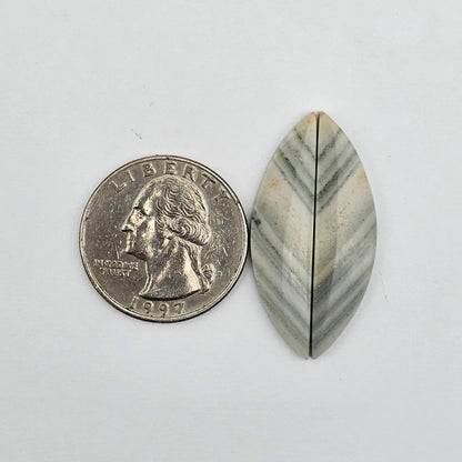 Saturn Jasper cabochon pair