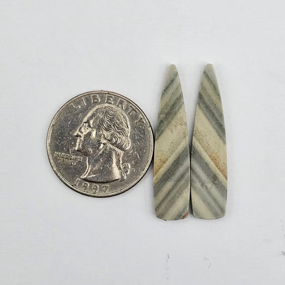 Saturn Jasper cabochon pair