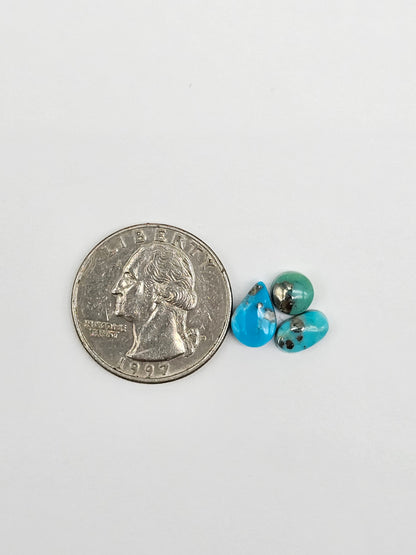 Mexican Turquoise Lot with Pyrite Cabochon | Artisan Cut Gemstone