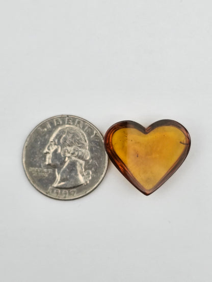 Amber authentic heart cabochon large