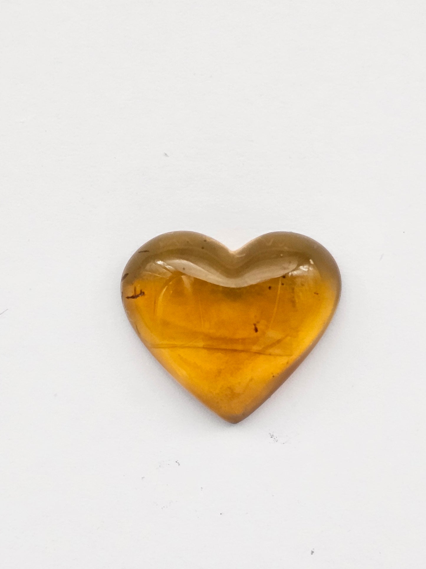Amber authentic heart cabochon large