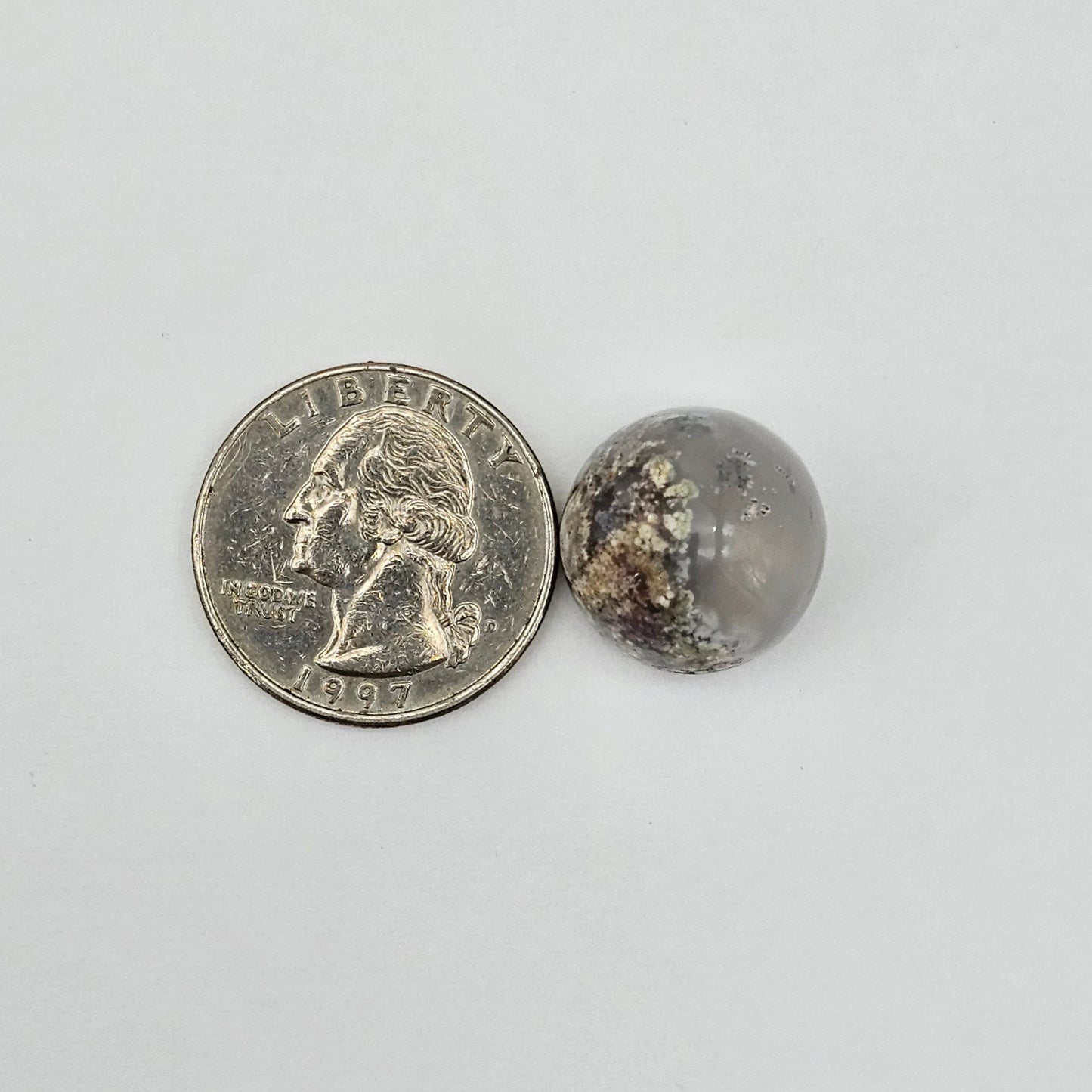 Moss agate high dome cabochon