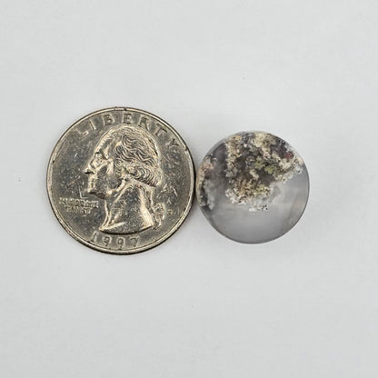Moss agate high dome cabochon