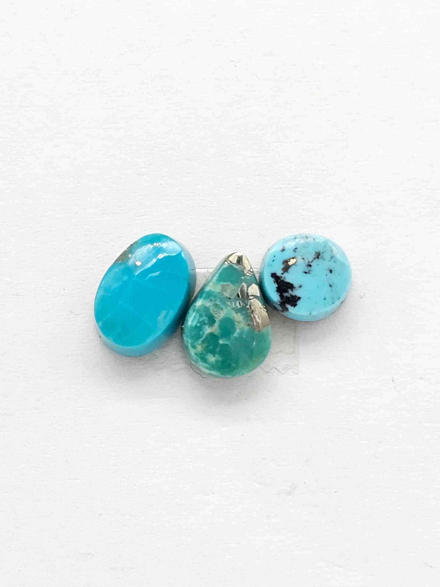 Mexican Turquoise Lot with Pyrite Cabochon | Artisan Cut Gemstone