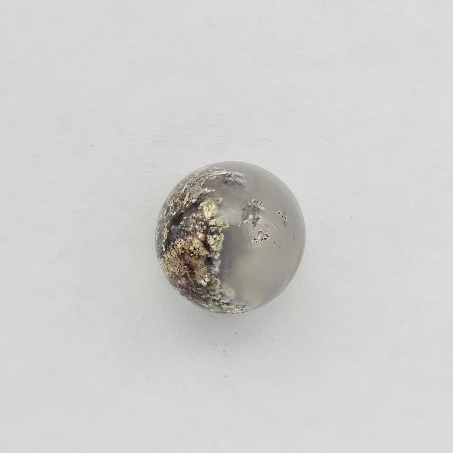 Moss agate high dome cabochon