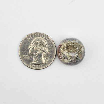 Moss agate high dome cabochon