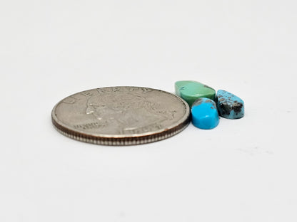 Mexican Turquoise Lot with Pyrite Cabochon | Artisan Cut Gemstone
