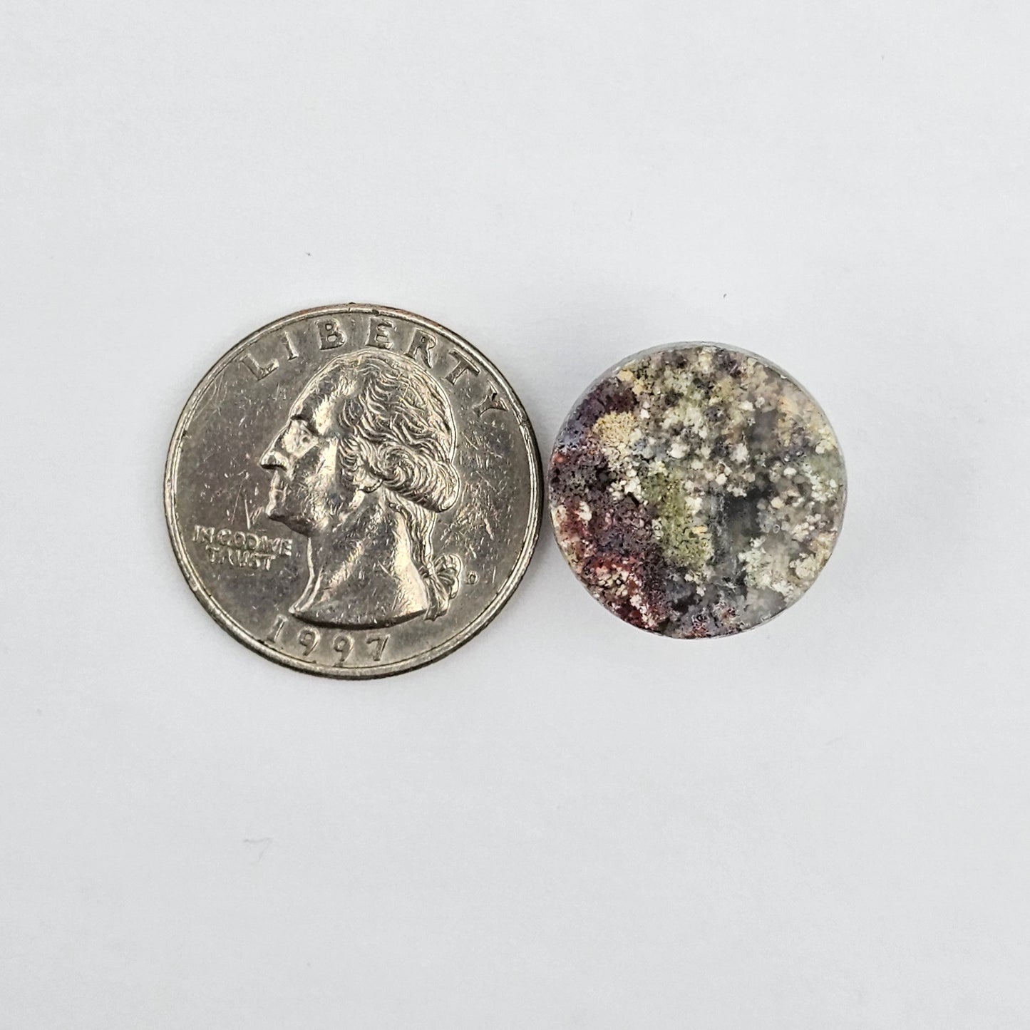 Moss agate high dome cabochon