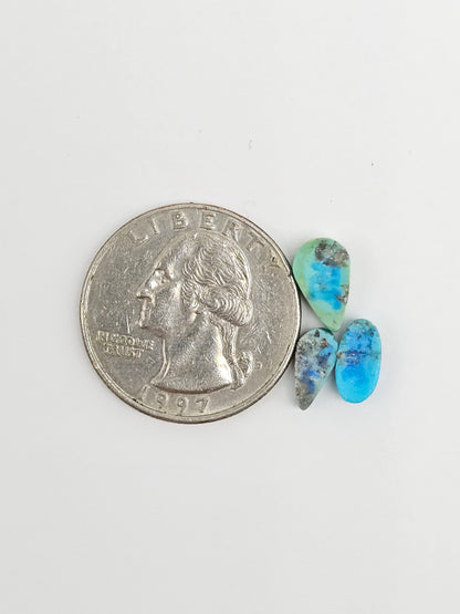 Mexican Turquoise Lot with Pyrite Cabochon | Artisan Cut Gemstone