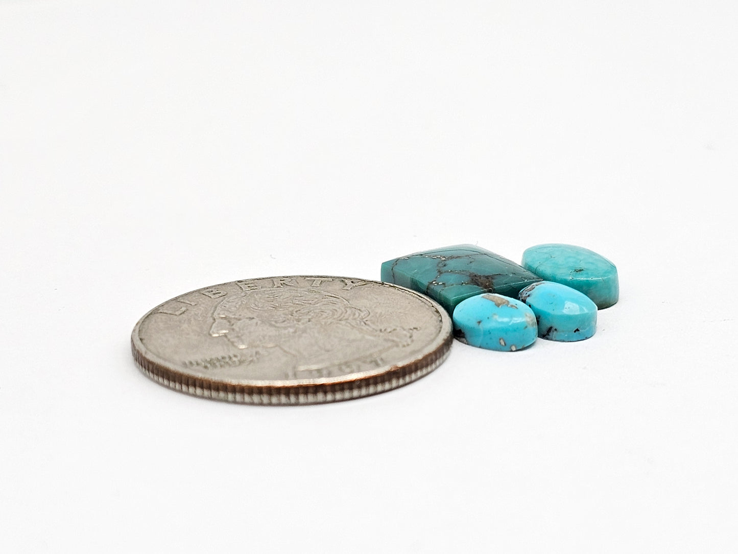 Mexican Turquoise Lot with Pyrite Cabochon | Artisan Cut Gemstone