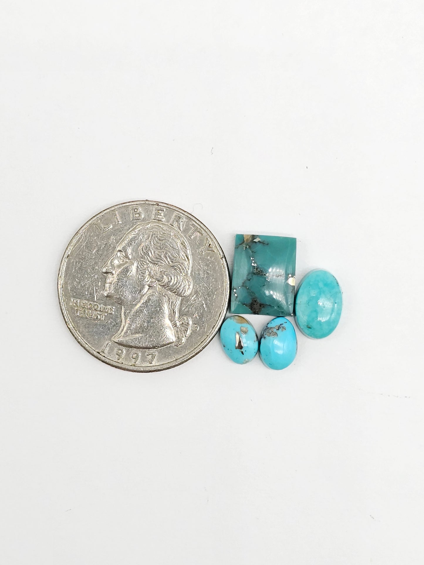 Mexican Turquoise Lot with Pyrite Cabochon | Artisan Cut Gemstone