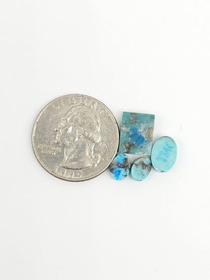 Mexican Turquoise Lot with Pyrite Cabochon | Artisan Cut Gemstone