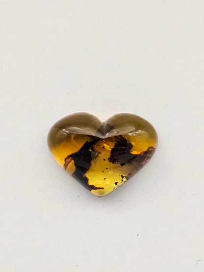 Amber authentic heart cabochon large