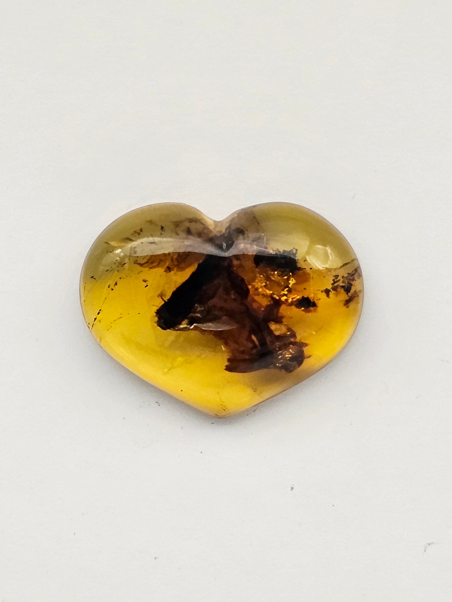 Amber authentic heart cabochon large