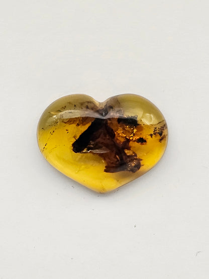 Amber authentic heart cabochon large