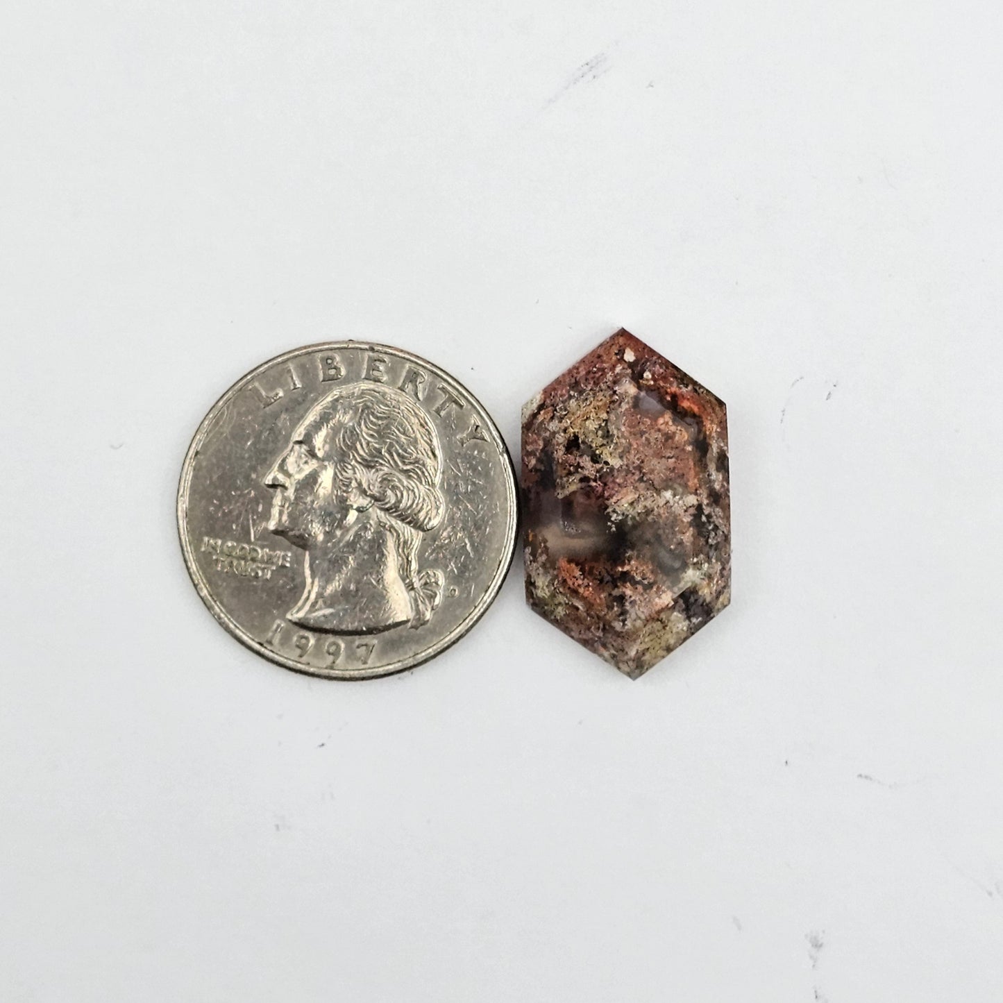 Moss agate cabochon