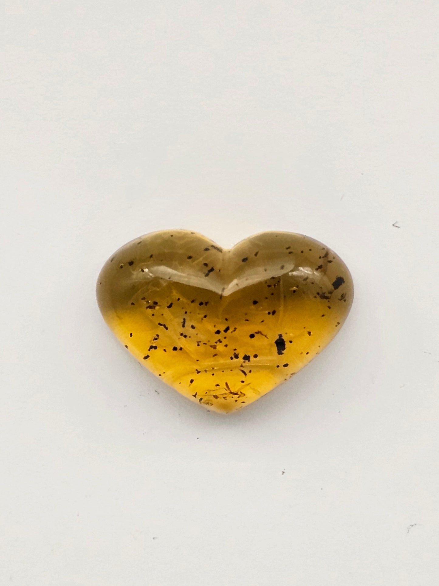 Amber authentic heart cabochon large