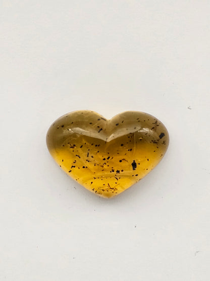 Amber authentic heart cabochon large