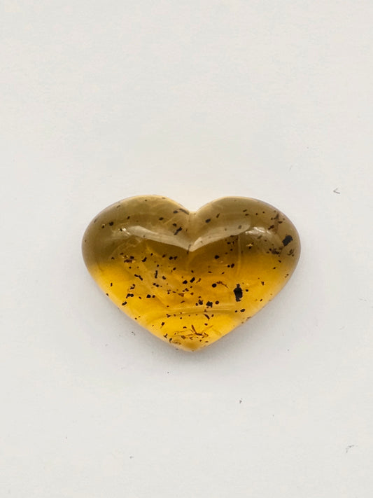 Amber authentic heart cabochon large