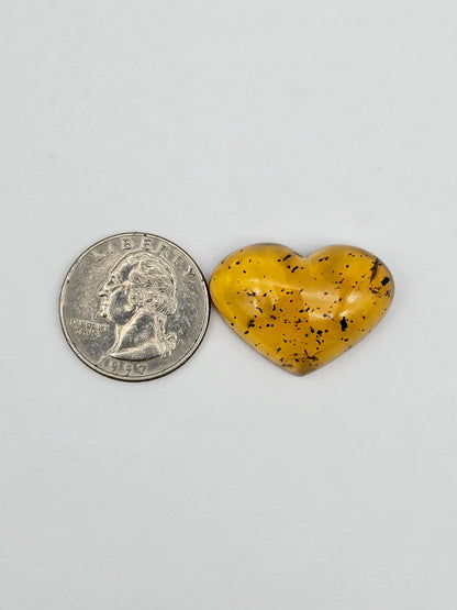 Amber authentic heart cabochon large