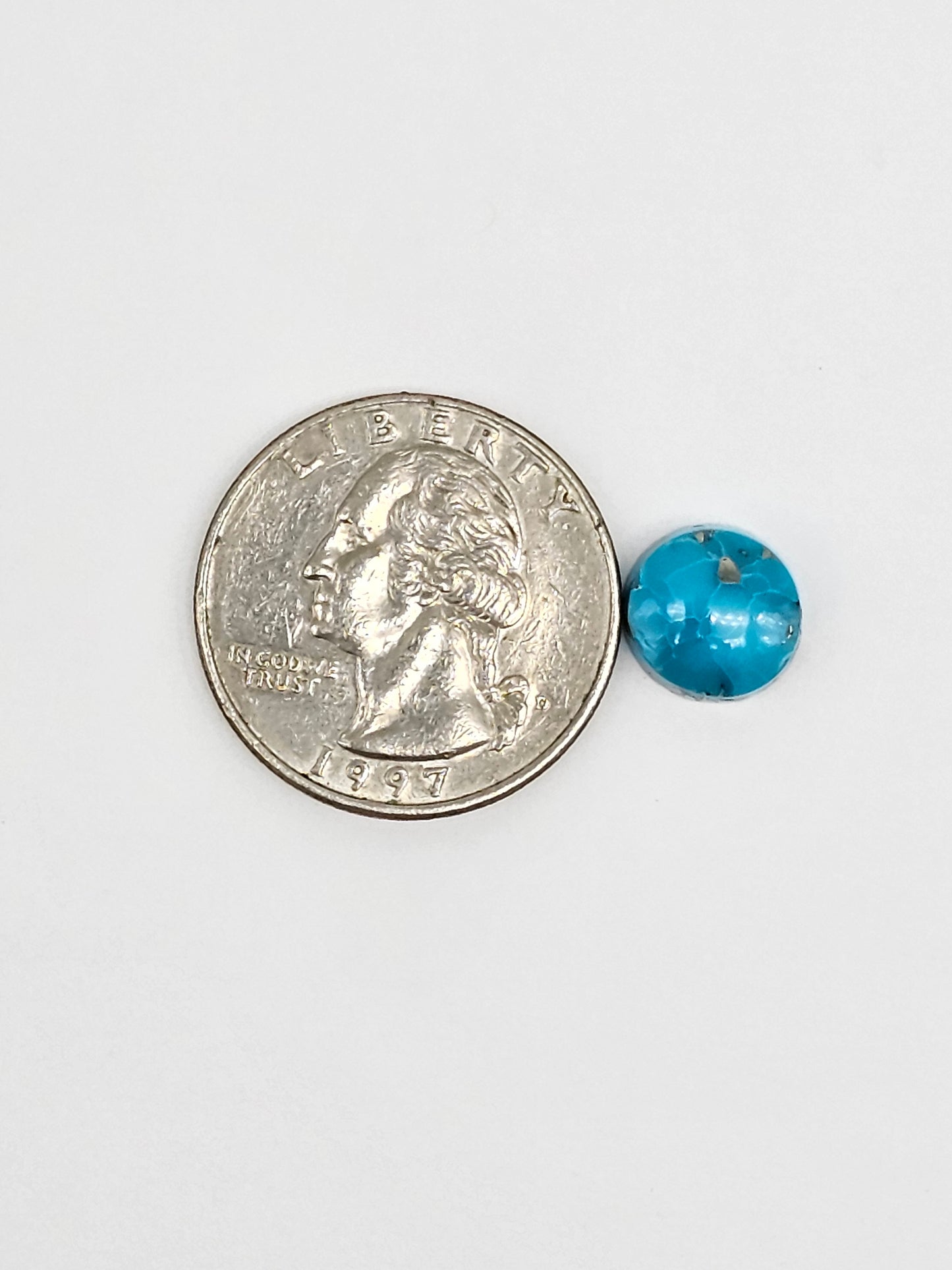 Mexican Turquoise with Pyrite Cabochon | Artisan Cut Gemstone