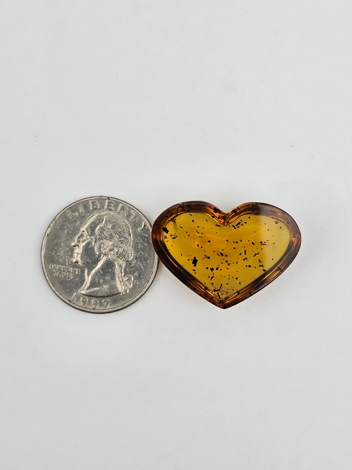 Amber authentic heart cabochon large