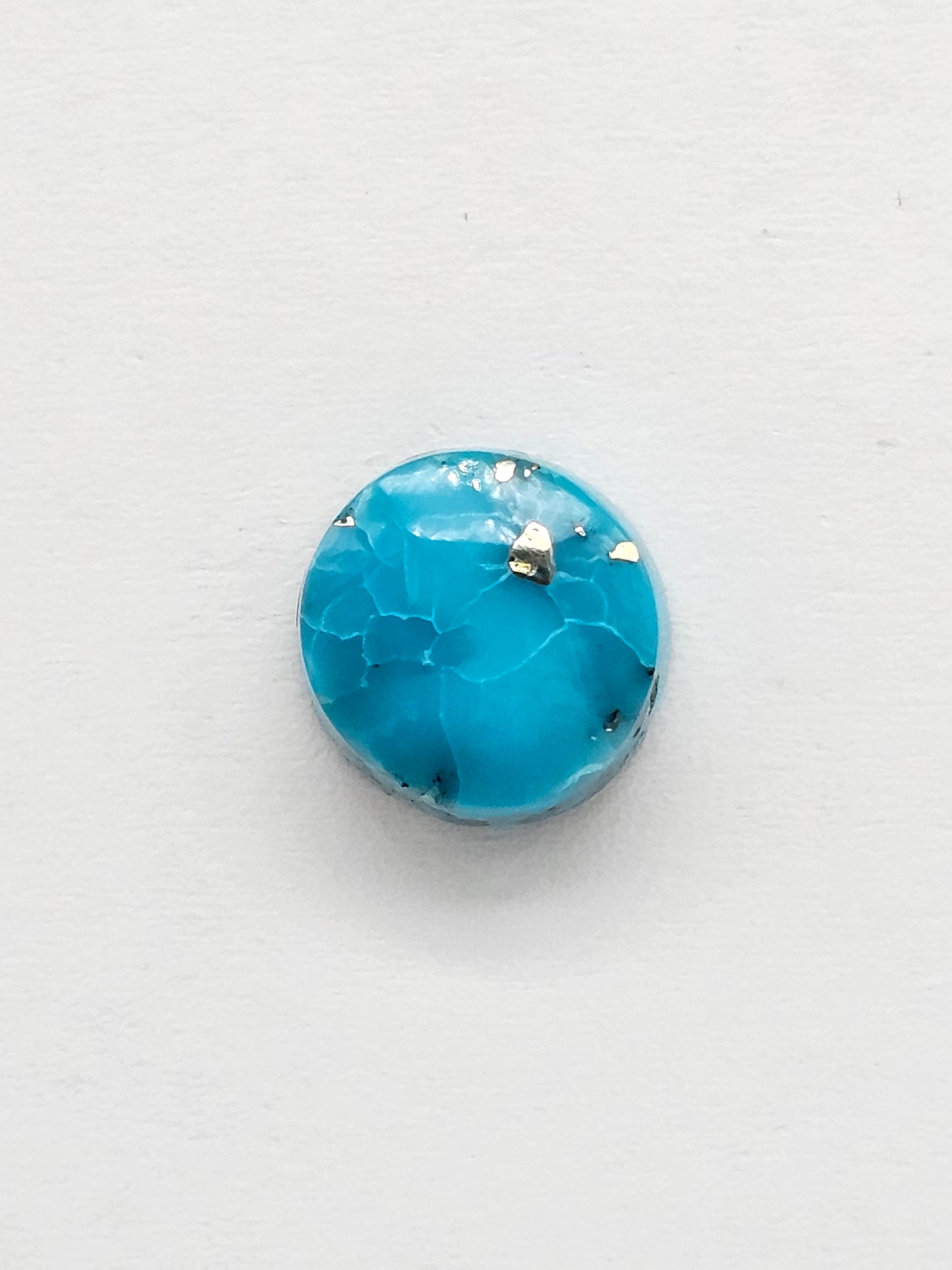 Mexican Turquoise with Pyrite Cabochon | Artisan Cut Gemstone