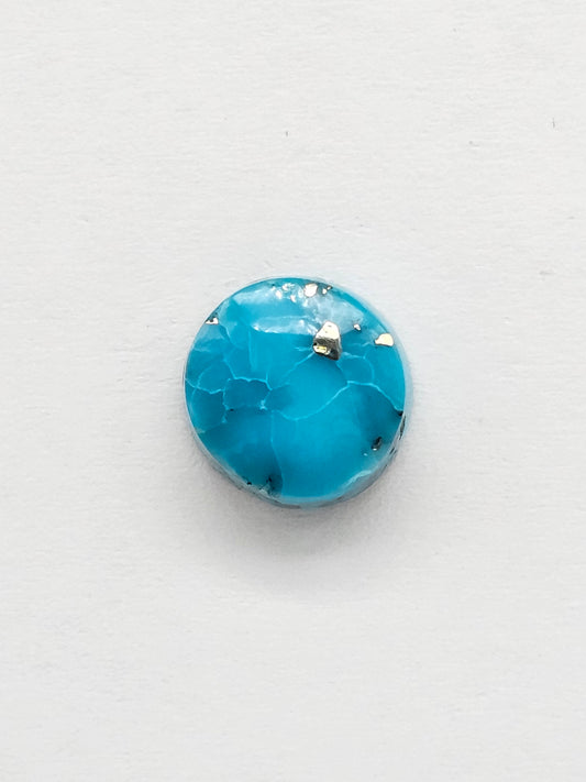 Mexican Turquoise with Pyrite Cabochon | Artisan Cut Gemstone