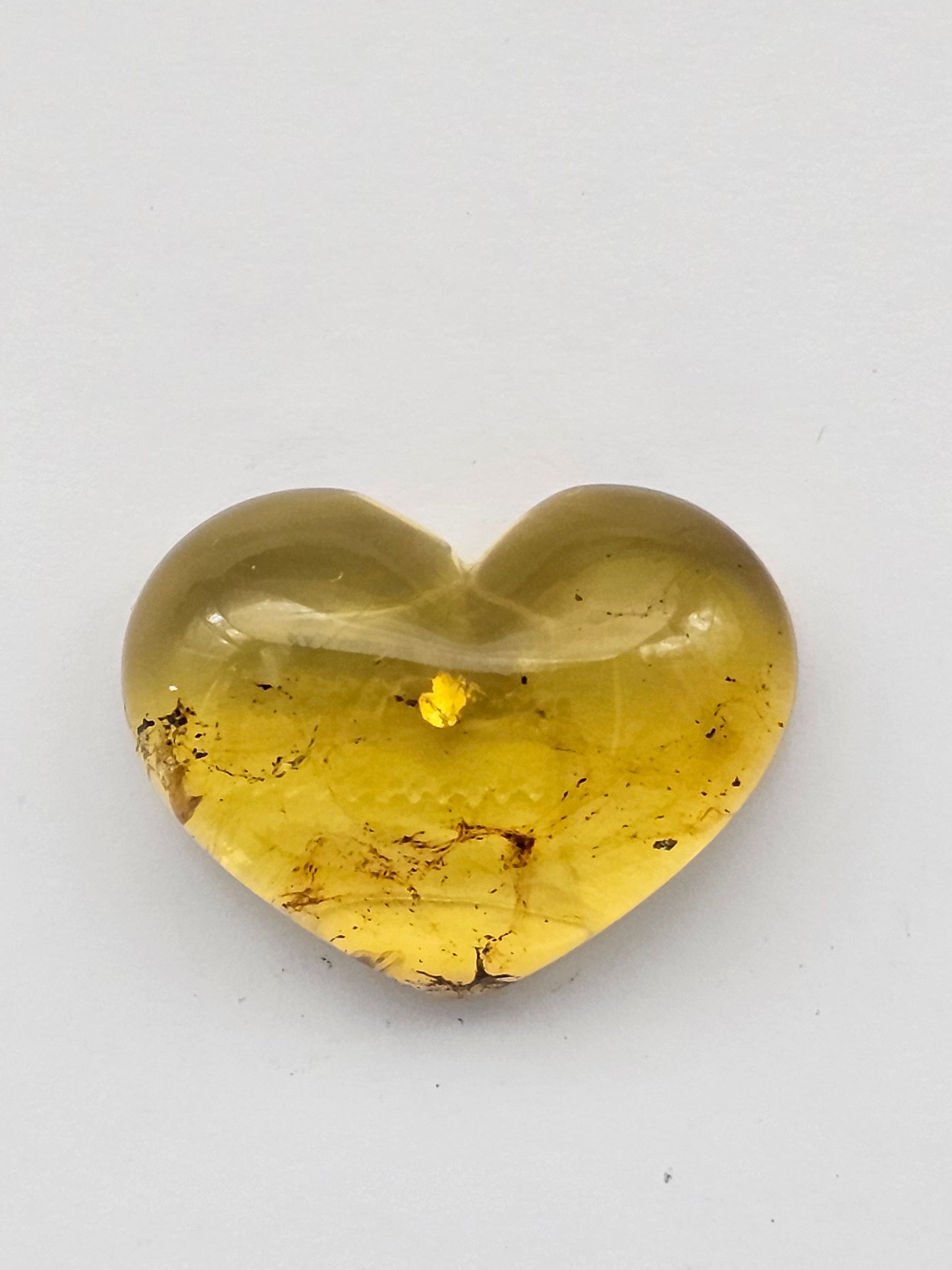 Amber authentic heart cabochon large