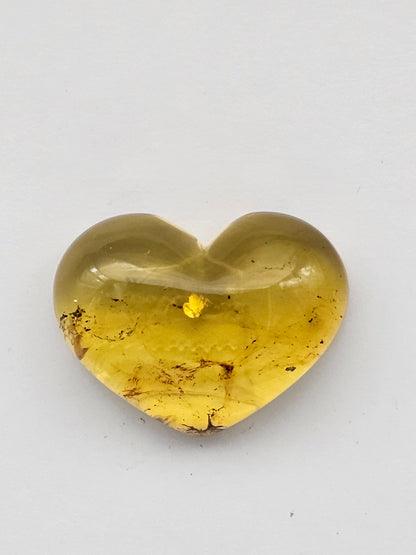 Amber authentic heart cabochon large