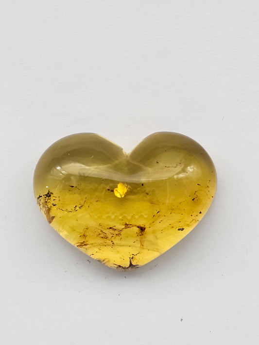 Amber authentic heart cabochon large