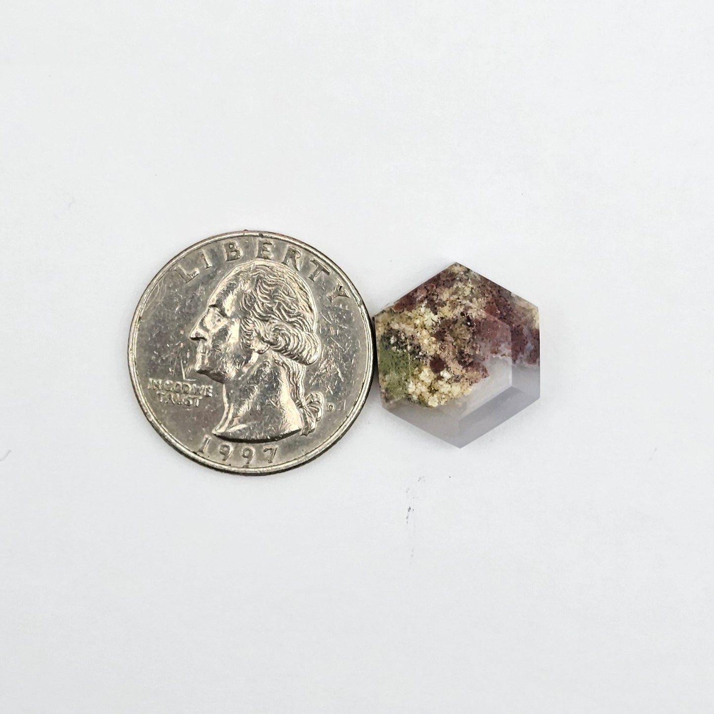 Moss agate cabochon