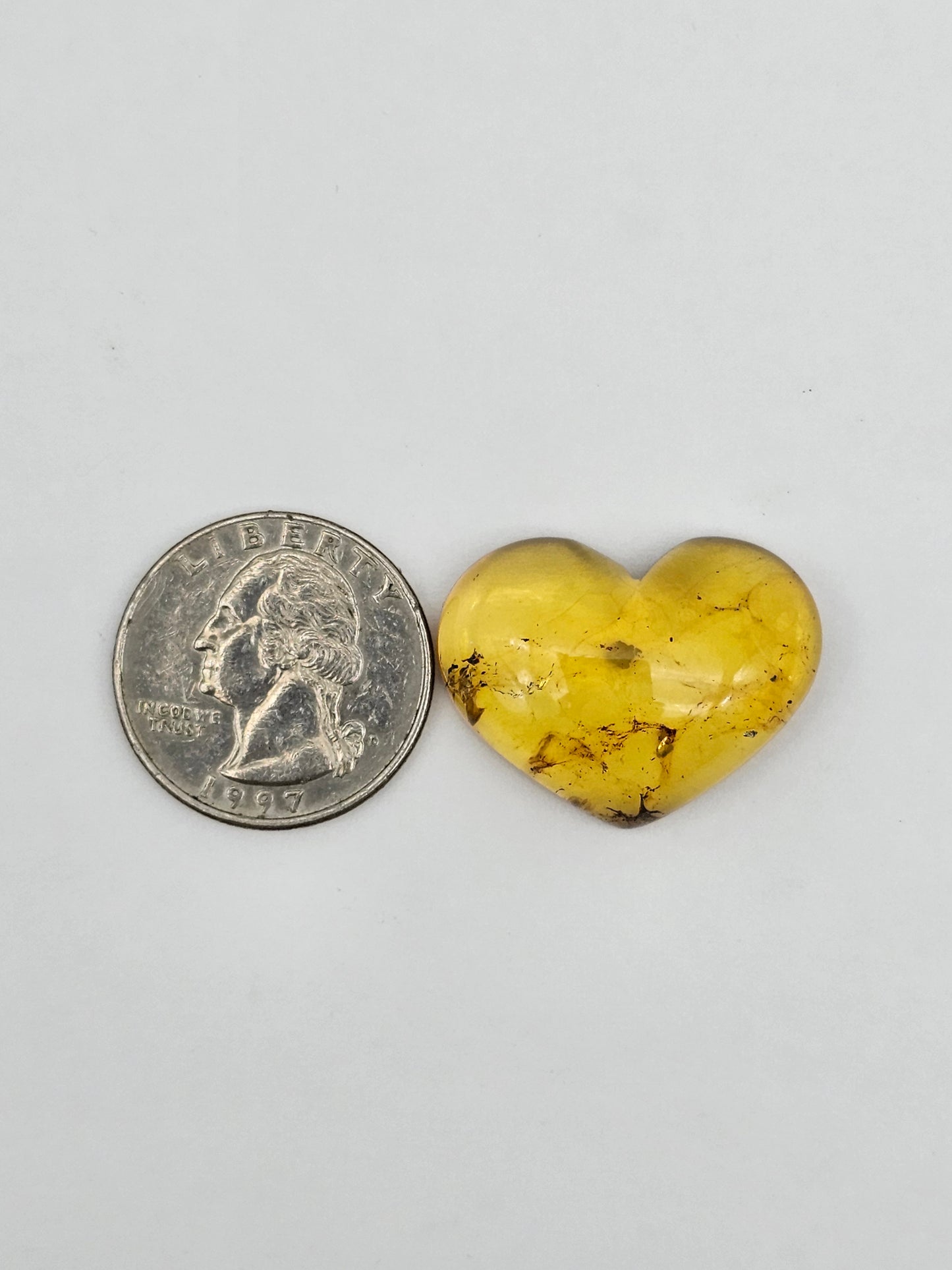 Amber authentic heart cabochon large