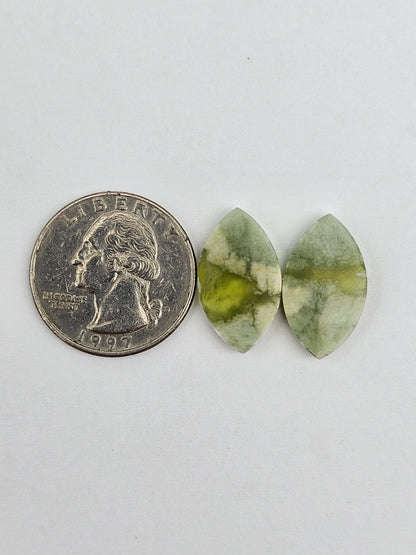 Vesuvianite Cabochon Pair