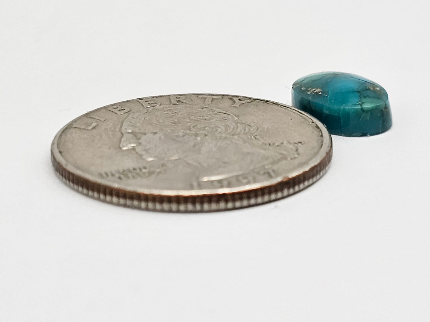 Mexican Turquoise with Pyrite Cabochon | Artisan Cut Gemstone