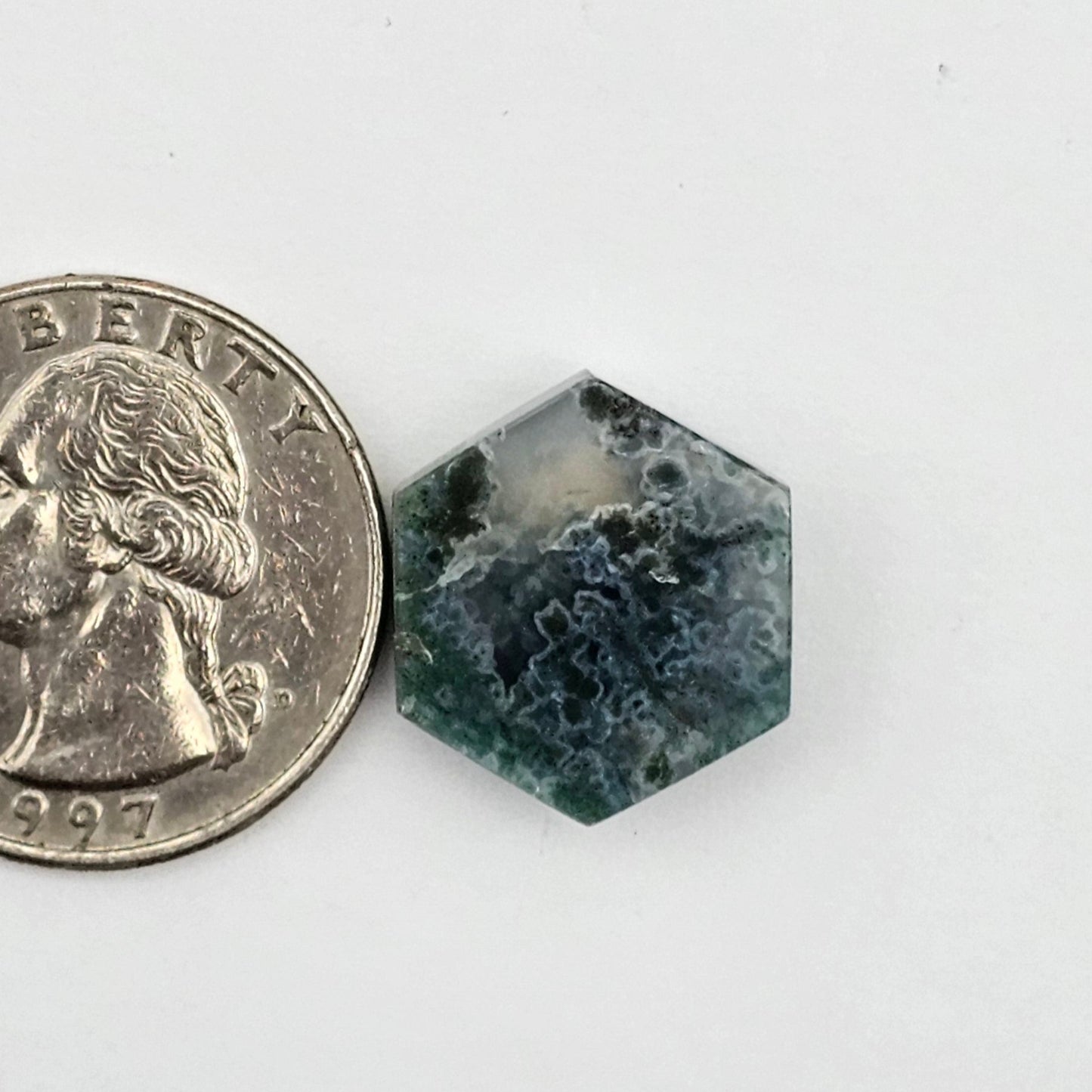 Moss agate cabochon