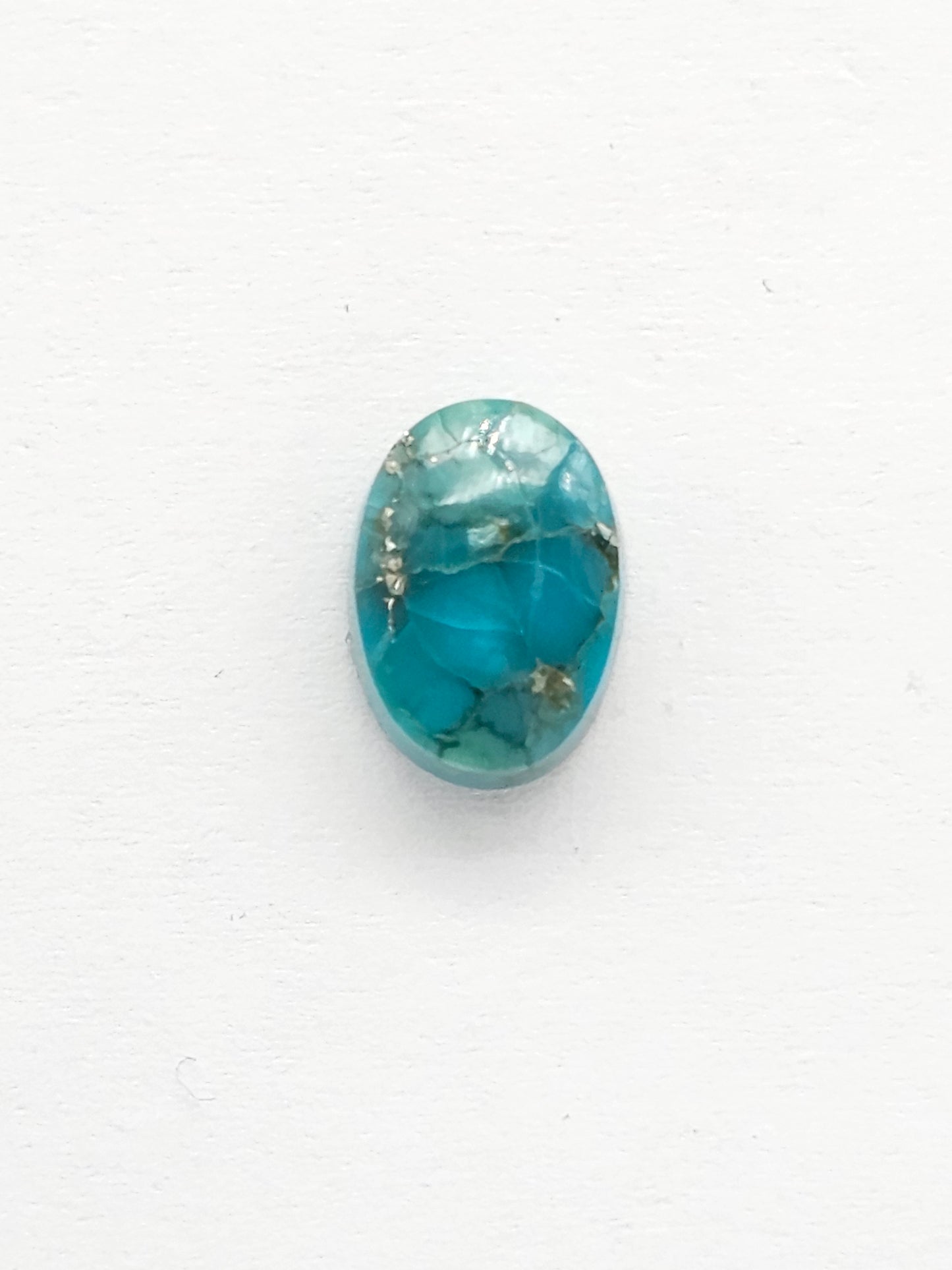 Mexican Turquoise with Pyrite Cabochon | Artisan Cut Gemstone