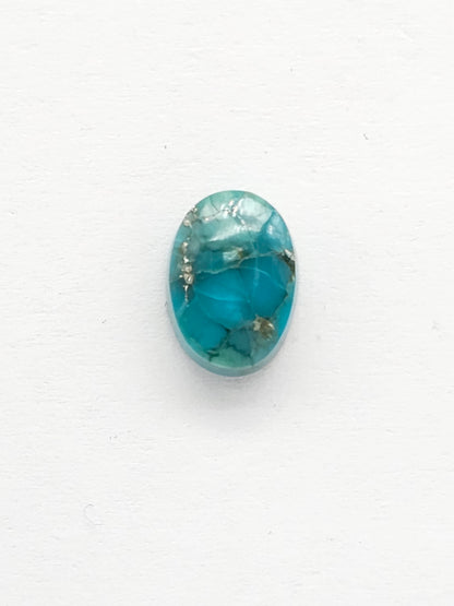 Mexican Turquoise with Pyrite Cabochon | Artisan Cut Gemstone