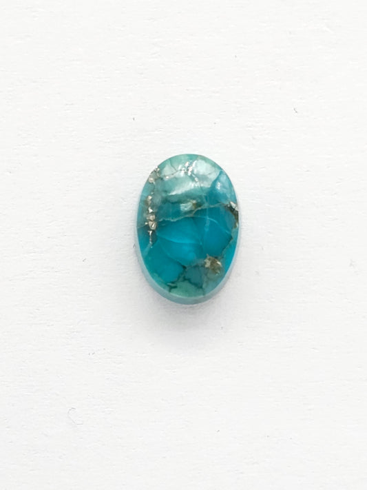 Mexican Turquoise with Pyrite Cabochon | Artisan Cut Gemstone