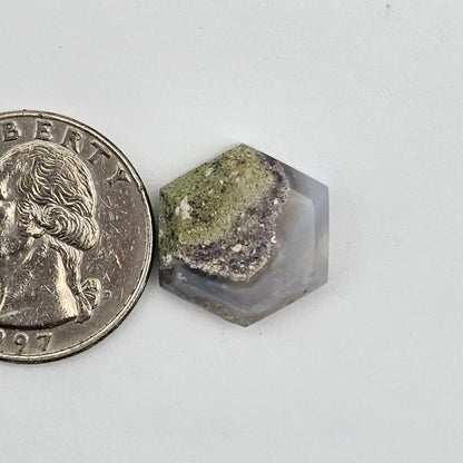 Moss agate cabochon