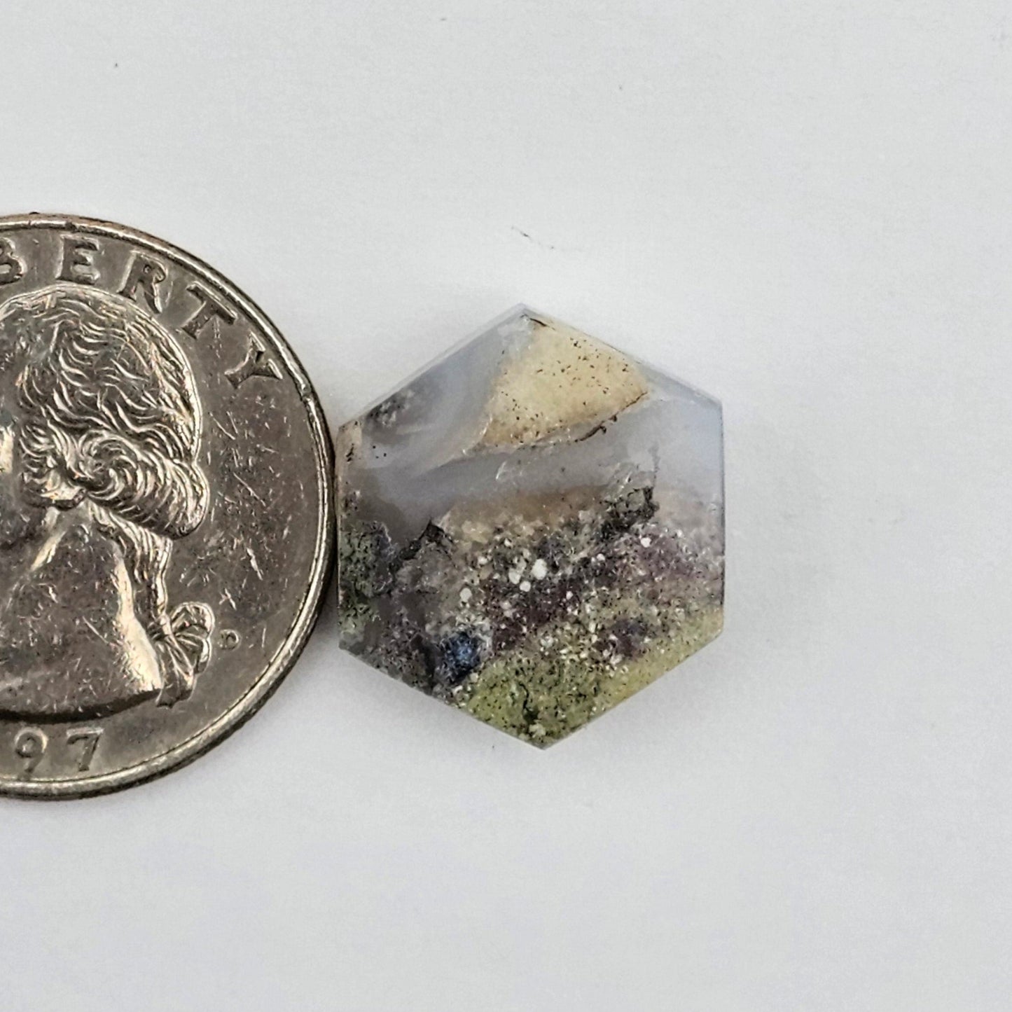 Moss agate cabochon