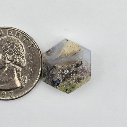 Moss agate cabochon