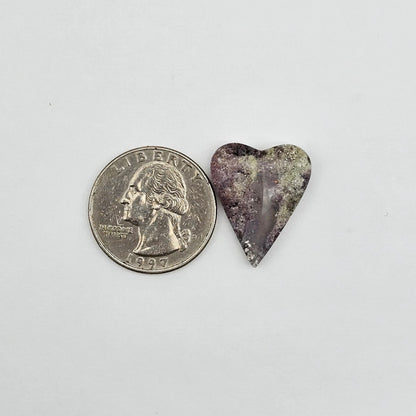 Moss agate heart cabochon