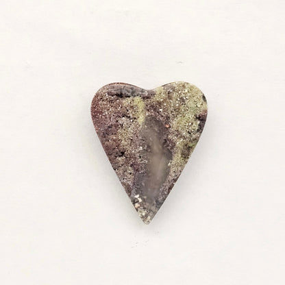 Moss agate heart cabochon