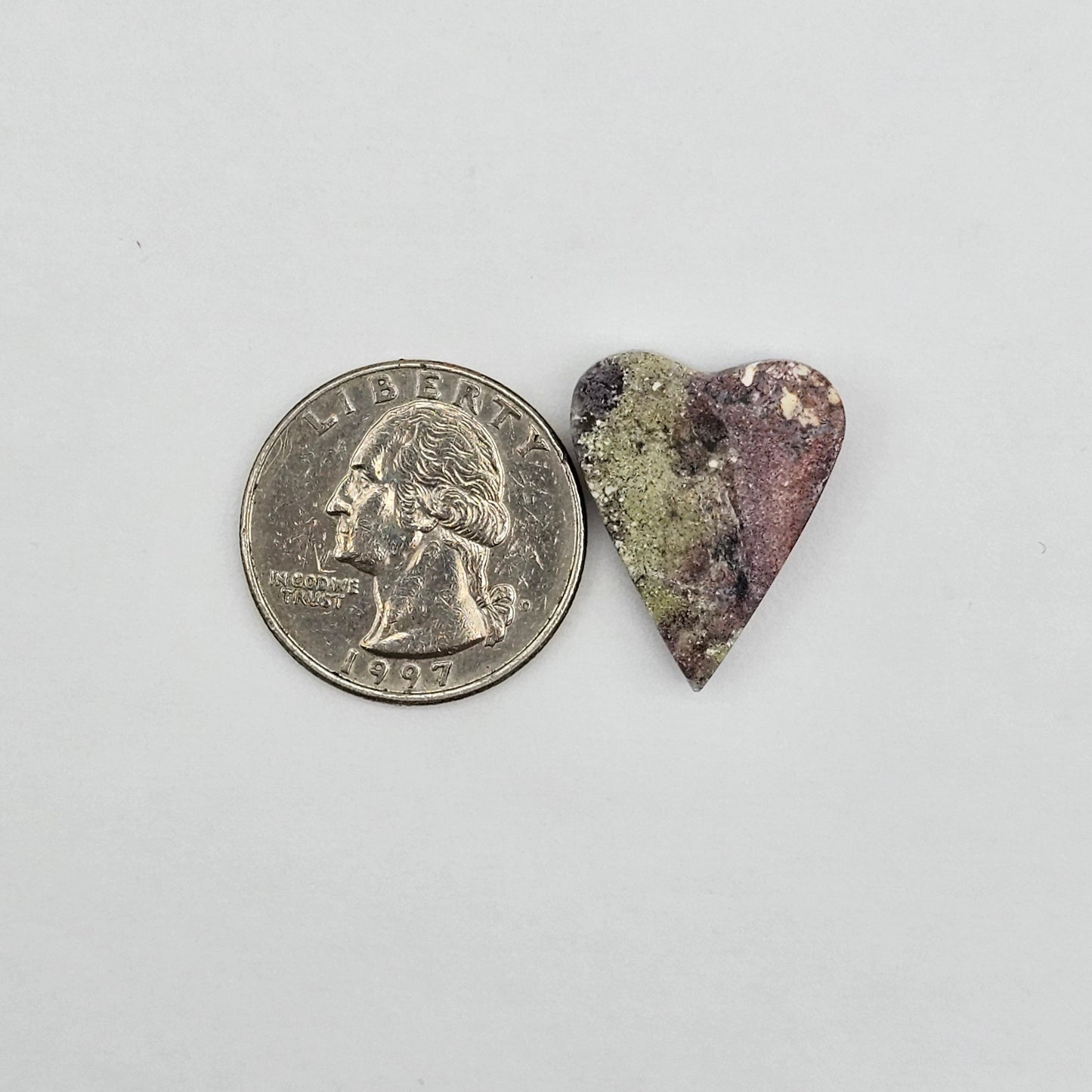 Moss agate heart cabochon