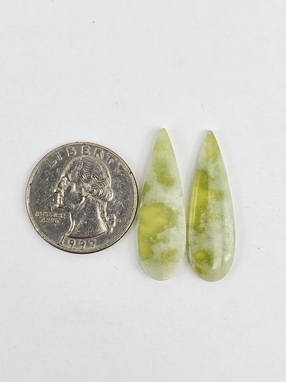 Vesuvianite Cabochon Pair