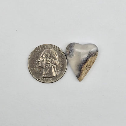 Moss agate heart cabochon