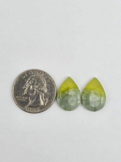 Vesuvianite Cabochon Pair