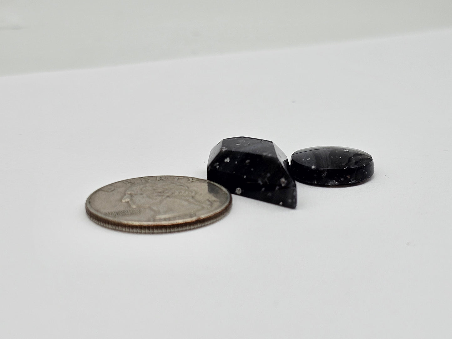 Galaxy Obsidian Geometric Cabochon Set | Natural Mexican Obsidian for Silversmiths